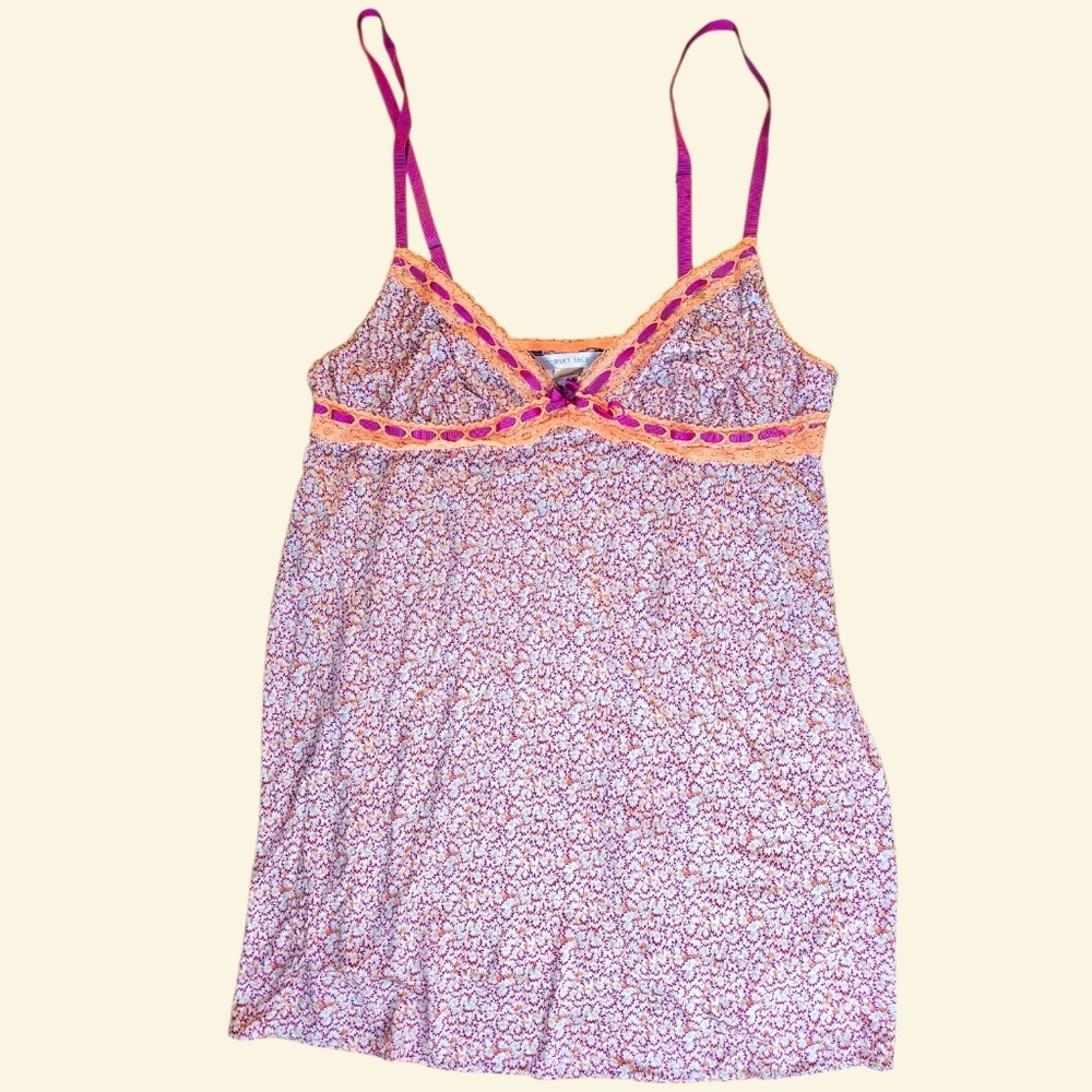 Victoria's Secret Pink and Orange Printed Chemise